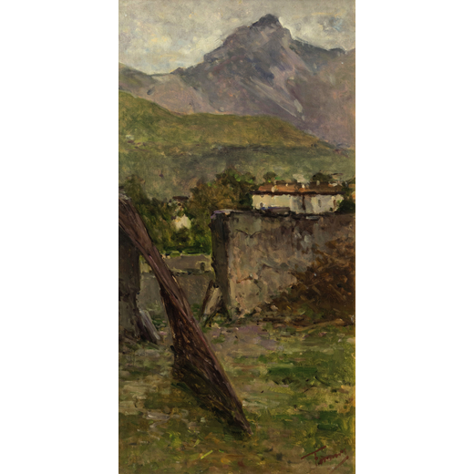 ACHILLE FORMIS BEFANI (Napoli 1832 - Milano 1906)<br>Paesaggio montano <br>Firmato Formis in basso a