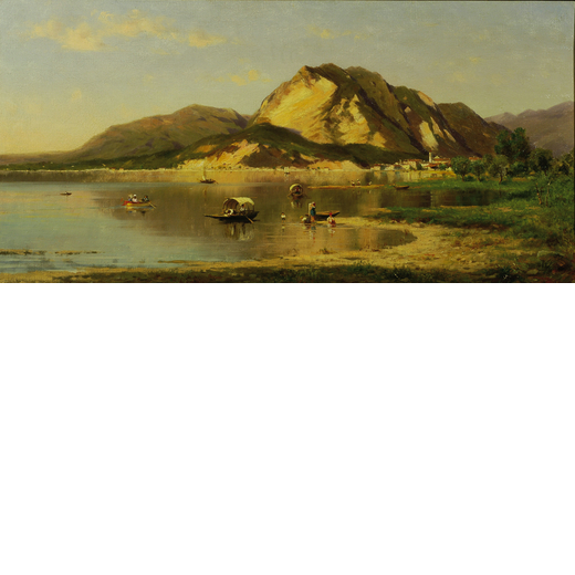 SILVIO POMA Trescore Balneario, 1840 ; Turate, 1932<br>Feriolo, Lago Maggiore<br>Firmato S Poma in b