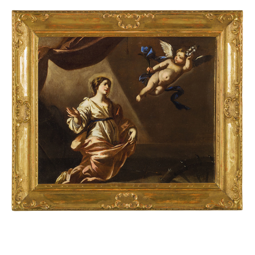 NICCOLÒ DE SIMONE (attivo a Napoli tra il 1636 ed il 1655) <br>Santa Caterina <br>Olio su tela, cm 