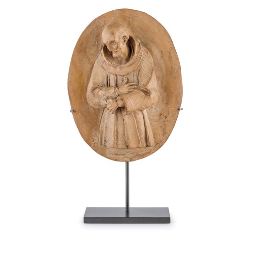 RILIEVO IN TERRACOTTA, XIX SECOLO ovale e raffigurante figura di Santo; usure, minime rotture e rest
