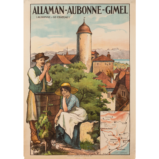 Allman-Aubonne-Gimel Manifesto Pubblicitario<br>Anonimo ; Edito Affiches Sonor S.A., Geneve<br>1920 
