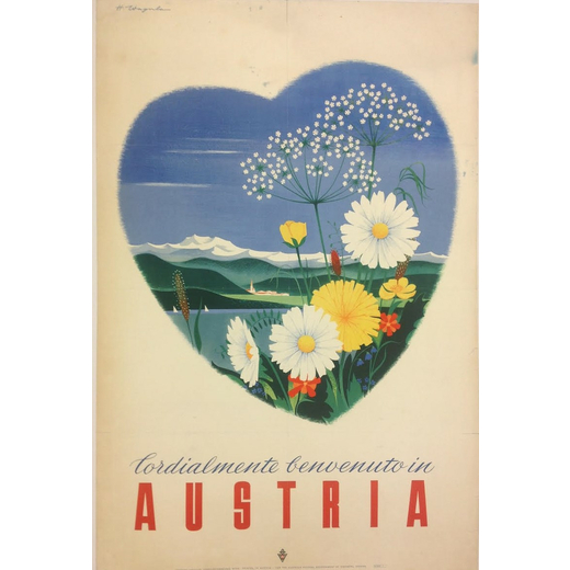 Cordialmente Benvenuto in Austria Manifesto Pubblicitario [Telato]<br>by Wagula Hans <br>1955 ca. ; 