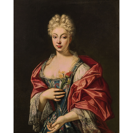 DOMENICO PARODI (attr.a) (Genova, 1668 - 1755)<br>Ritratto di dama<br>Olio su tela, cm 97X76