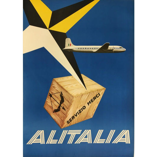 Alitalia, Servizio Merci Manifesto Pubblicitario [Telato]<br>by Broggini Carlo [Garu` Leon] ; Edito 