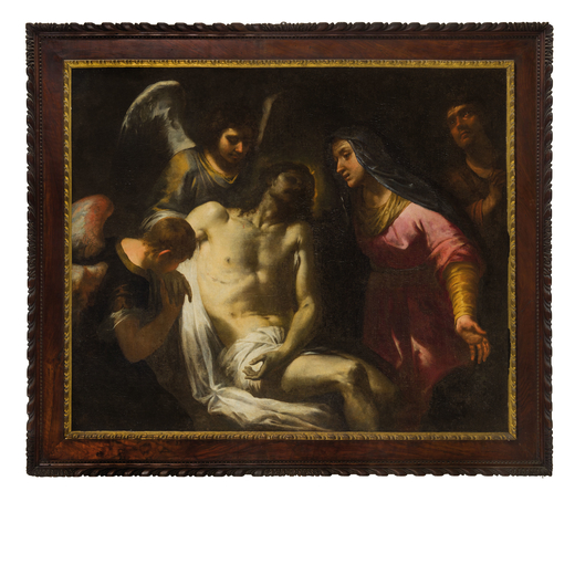 GIOVANNI DOMENICO CAPPELLINO  (Genova, 1580 - 1651)<br>Compianto<br>Olio su tela, cm 120X146