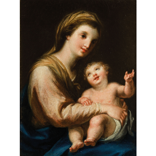 ANGELICA KAUFFMANN (attr. a) (Coira, 1741 - Roma, 1807)<br>Madonna con il Bambino<br>Olio su tela, c