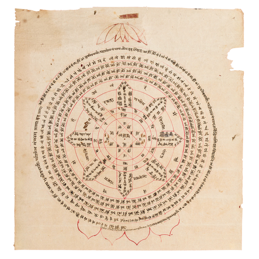 TANTRA SU CARTA, TIBET, XIX SECOLO Provenance: from the private collection of a Milanese gentleman w
