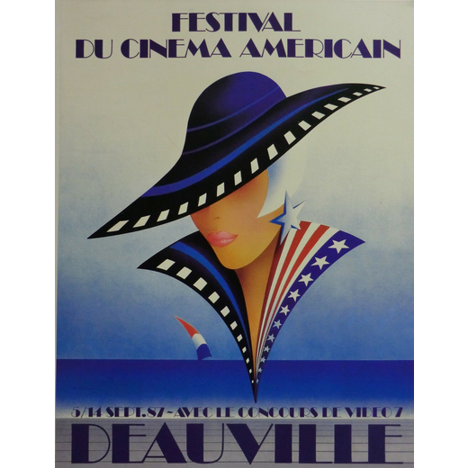 Deauville, Festival du Cinema Americain Manifesto Pubblicitario [Telato]<br>by Bonnard <br>1987 ; Mi