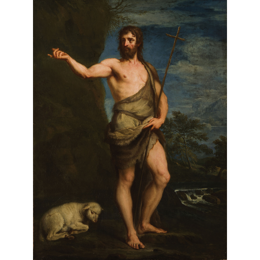 PITTORE VENETO DEL XVIII SECOLO San Giovanni Battista<br>Olio su tela, cm 150X112