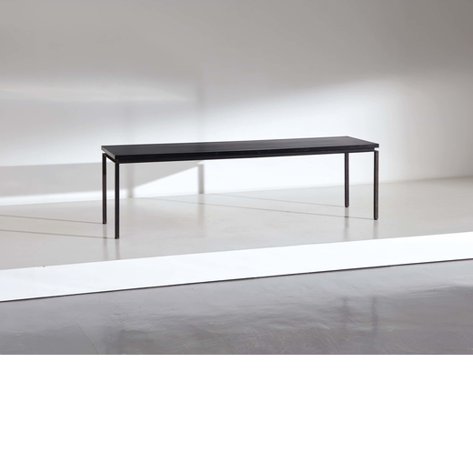 PAOLO TILCHE   Tavolino. Scatolato metallico smaltato, legno rivestito in formica. Produzione Artfor