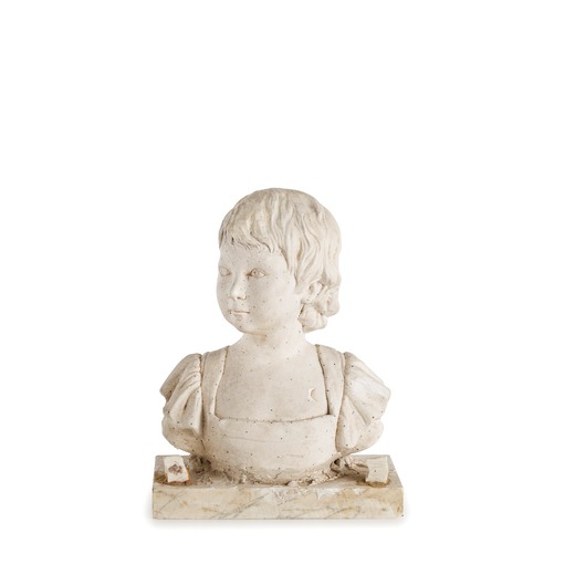 J.A.HOUDON (scuola di)  (Parigi, 1741 ; 1828) <br>Busto di bambina <br>Plaster o stucco di Parigi, l