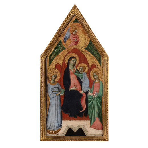 PITTORE DEL XV SECOLO (maniera di) Madonna in trono col Bambino, Santa Caterina e SantAgnese