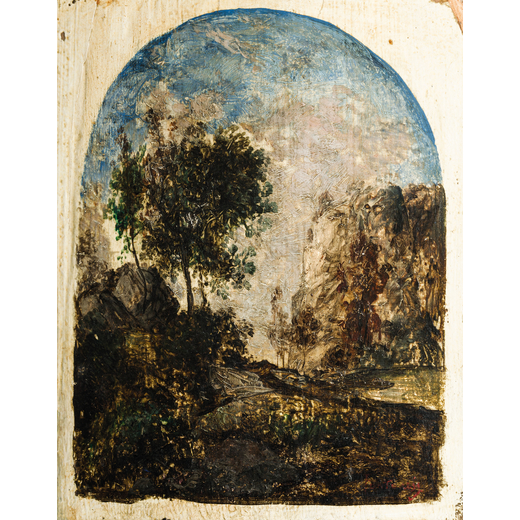 ANTONIO FONTANESI Reggio Emilia 1818 - Torino 1882<br>(Attr.a)<br>Paesaggio<br>Firmato A Fontanesi i