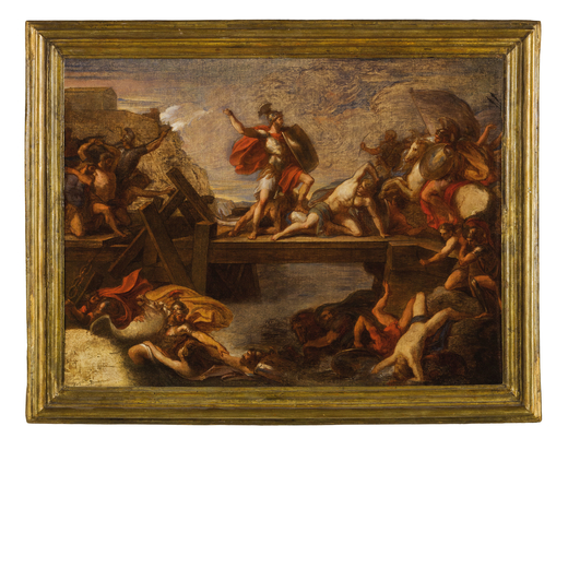 VINCENZO CAMUCCINI (Roma, 1771 - 1844)<br>Orazio Coclite, 1810-15<br>Olio su tela, cm 63X82
