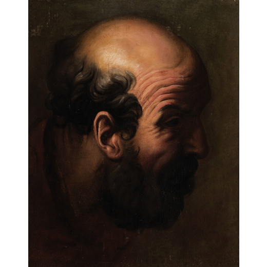 DANIELE CRESPI (attr. a) (Busto Arsizio, 1598 - Milano, 1630) <br>Testa di carattere<br>Olio su tavo
