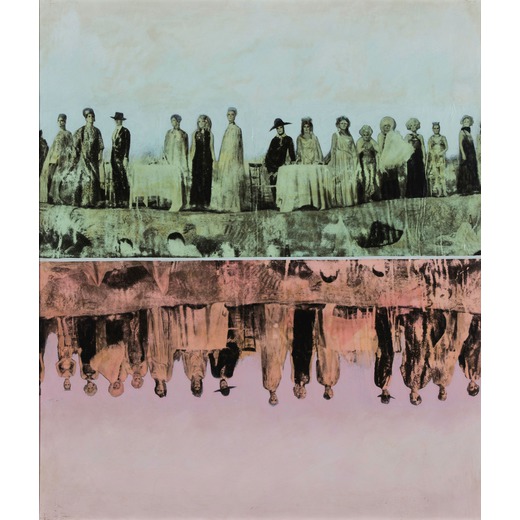 ALDO TAGLIAFERRO (Legnano 1936)<br>La verità, 1968<br>Vernice e smalto su tela emulsionata, cm 70 x
