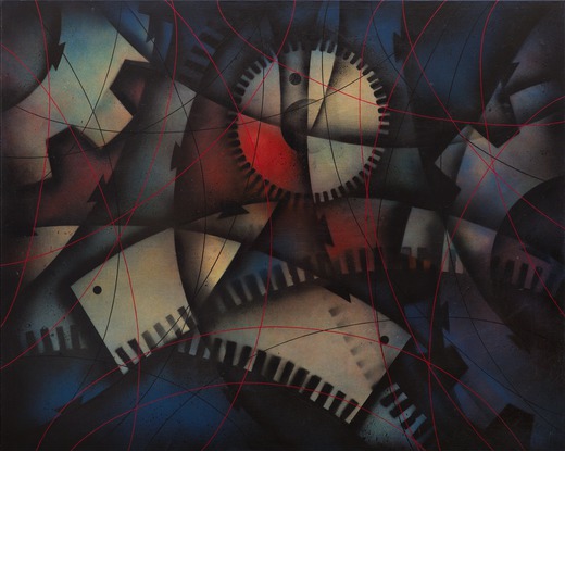 ROBERTO CRIPPA (Milano 1921 - Bresso 1972)<br>Spirale, 1951<br>Olio su tela, cm 115 x 145<br>Firmato
