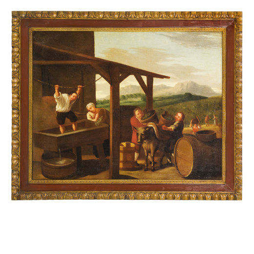 GIOVANNI MICHELE GRANERI (seguace di) (Torino, 1708 - 1762)<br>La vendemmia (allegoria dellAutunno)<