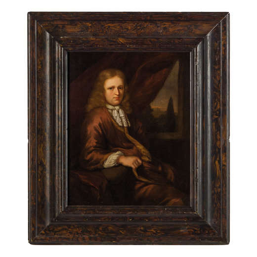 ARNOLD BOONEN (attr. a) (Dordrecht, 1669 - Amsterdam, 1729)<br>Ritratto di gentiluomo<br>I resti di 