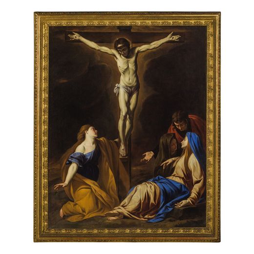 ANDREA VACCARO (Napoli, 1600 - 1670) <br>Crocifissione <br>Olio su tela, cm 125X100