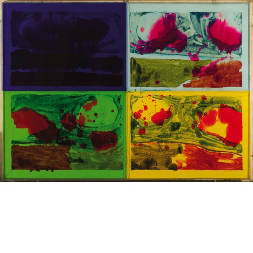 MARIO SCHIFANO (Homs 1934 - Roma 1998)<br>Paesaggio anemico, 1979-80<br>Olio e plexiglas su tela, cm