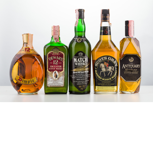 Selezione Whisky Dewars 12 years old - 1 bt<br>Dimple, Haigs - 1 bt<br>Match 8 years old - 1 bt<br>S