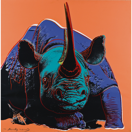 ANDY WARHOL Pittsburg 1928 - New York 1987<br>Black Rhinoceros (da Endangered species), 1983<br>Seri