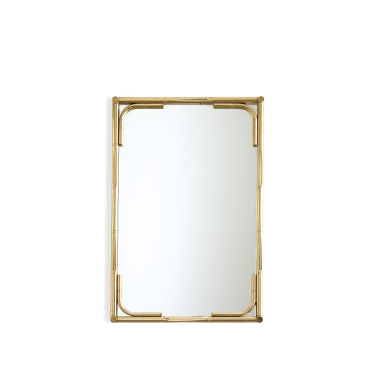 MANIFATTURA ITALIANA   Specchio. Metallo dorato, cristallo specchiato. Italia anni 70.<br>cm 88x57