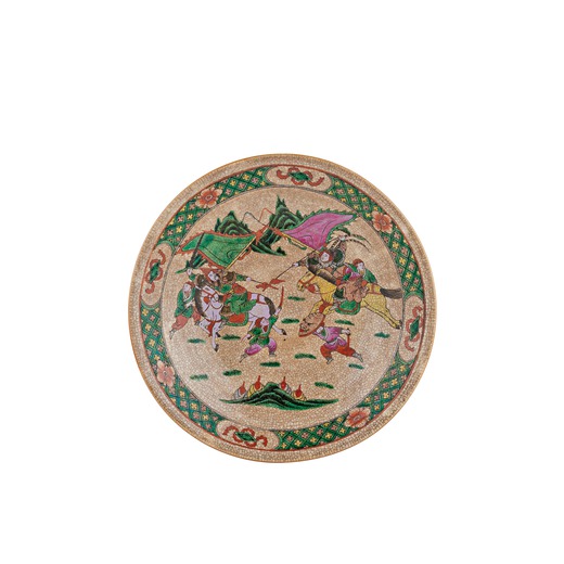 PIATTO IN PORCELLANA CANTON, CINA, FINE DINASTIA QING A CANTONESE PORCELAIN PLATE, CHINA, LATE QING 