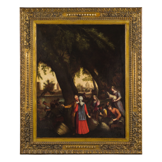 PITTORE DEL XVIII SECOLO Allegoria della Primavera<br>Olio su tela, cm 97X76