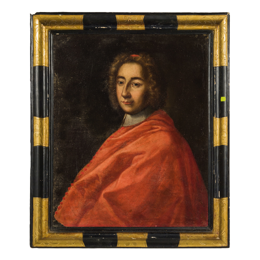 PITTORE DEL XVII-XVIII SECOLO  Ritratto del Cardinale Cornelio Bentivoglio dAragona<br>Olio su tela,