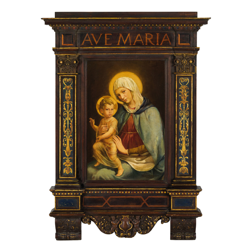 ADALBERTO MIGLIORATI (Roma, 1902 - Perugia, 1953) <br>Madonna con il Bambino <br>Firmato e datato in