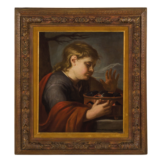 ANTONIO CIFRONDI (attr. a) (1656 - 1730)<br>Allegoria dellInverno <br>Olio su tela, cm 61X50