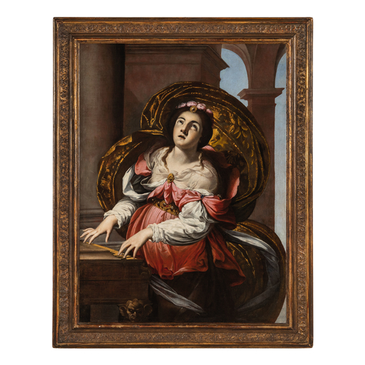 PIETRO RICCHI (attr. a) (Lucca 1606 - Padova o Udine 1675) <br>Santa Cecilia<br>Olio su tela, cm 132
