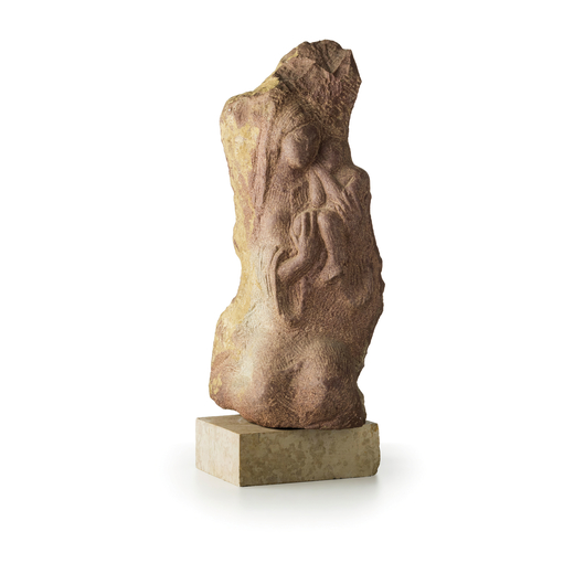 SCULTURA IN GRANITO, XX SECOLO raffigurante figura femminile astratta su base in marmo diverso proba