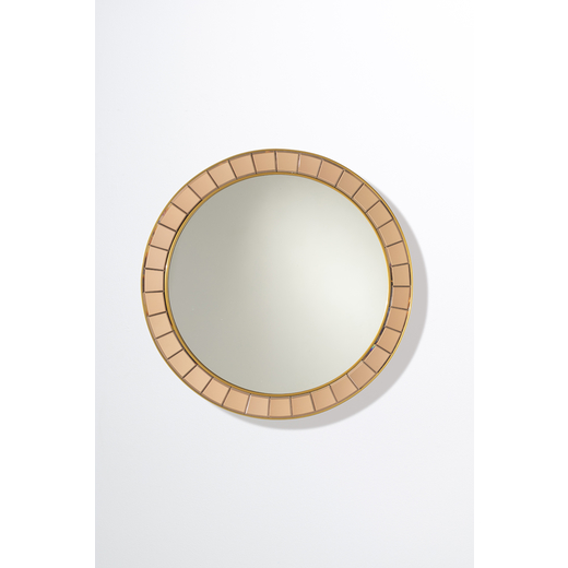 CRISTAL ART Specchio mod. 2679.  Legno, alluminio dorato, cristallo colorato e specchiato. Produzion