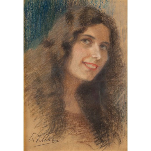 VILLANI GENNARO (1885-1948)  Ritratto di fanciulla<br>Firmato G Villani in basso a sinistra 