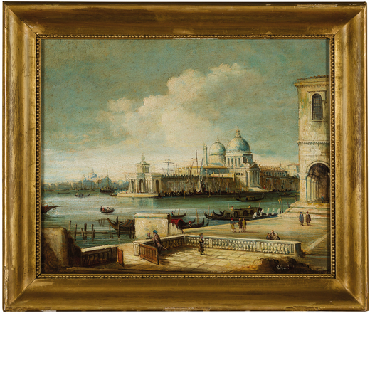 GIOVANNI ANTONIO CANAL detto IL CANALETTO (maniera di) (Venezia, 1697 - 1768)<br>Veduta del Canal Gr