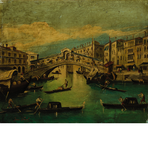 GIOVANNI ANTONIO CANAL detto IL CANALETTO (maniera di) (Venezia, 1697 - 1768)<br>Il Canal Grande con