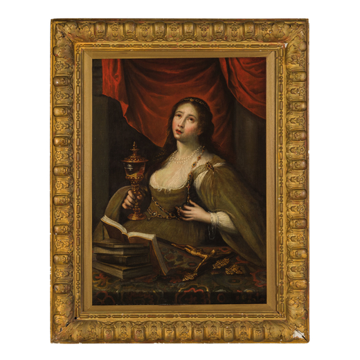 GASPAR DE CRAYER (attr. a) (Anversa, 1582 - Gand, 1662)<br>Maddalena<br>Olio su tela, cm 115X84
