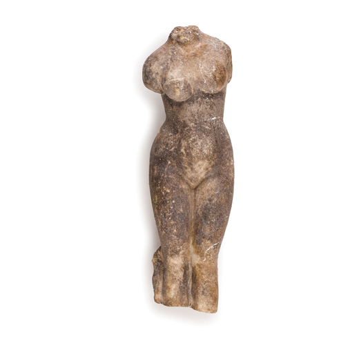 SCULTURA IN MARMO, XIX SECOLO raffigurante nudo femminile acefalo; usure, graffi, rotture e mancanze