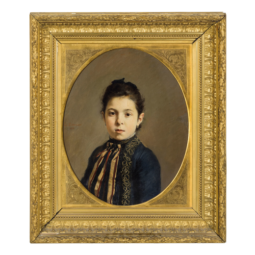 GUGLIELMO BILANCIONI Rimini, 1836 - 1907<br>Donna Adelina Vivanet <br>Firmato G Bilancioni 1888 al c