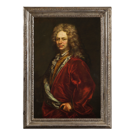 DOMENICO PARODI (Genova, 1668 - 1755)<br>Ritratto di gentiluomo<br>Olio su tela, cm 107X71