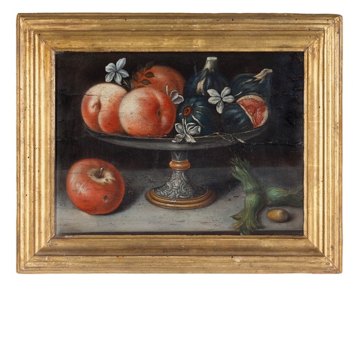 FEDE GALIZIA (maniera di) (Milano, 1578 ; 1630) <br>Natura morta con alzata di frutta<br>Olio su tav