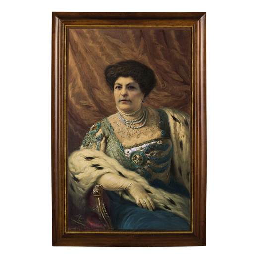 GIUSEPPE AURELI (Roma 1858 - Anzio (Rm) 1929)<br>Ritratto della regina Margherita <br>Firmato in bas