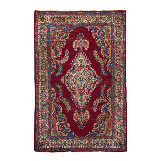 YAZD, SUD DELLA PERSIA, CIRCA 1900	 cm 300X194<br>Firmato dal maestro Binesh, questo bel tappeto dec