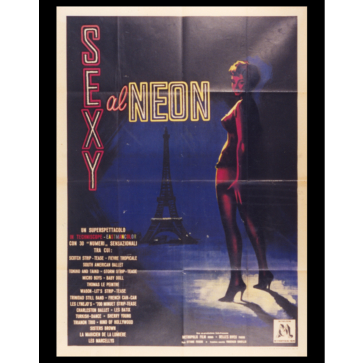 SEXY AL NEON Manifesto cinematografico originale per il film, 1962, cm 140 x 100