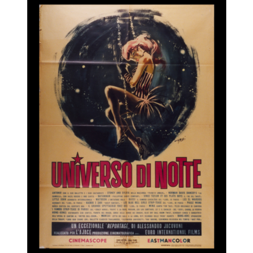 LUNIVERSO DI NOTTE Manifesto cinematografico originale per il film, 1962, cm 140 x 100