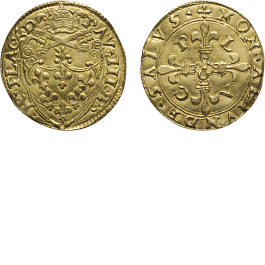 ZECCHE ITALIANE. PIACENZA.  PAOLO III (ALESSANDRO FARNESE, 1534-1549). SCUDO<br>Oro, 3,25 gr, 23x24 