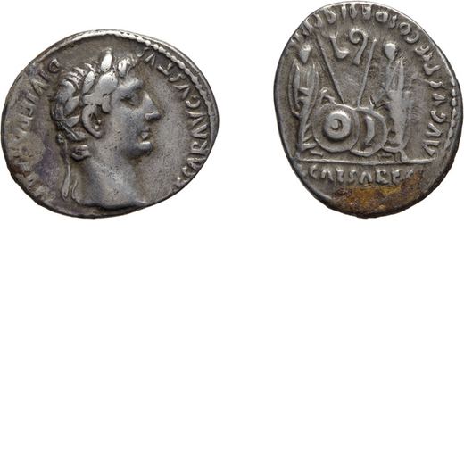 MONETE ROMANE IMPERIALI. AUGUSTO (27 A.C.-14 D.C.). DENARIO Lione, coniato tra il 2 a.C. ed il 4 d.C